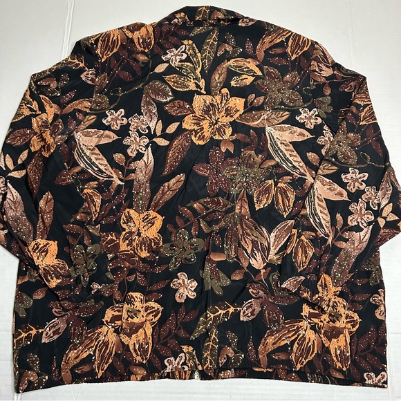 Vintage 90s Blair Fall Floral Leaves Windbreaker Jacket Women’s XL Oversized Fit - Picture 4 of 7